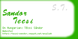 sandor tecsi business card