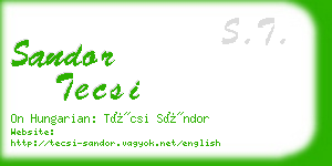 sandor tecsi business card